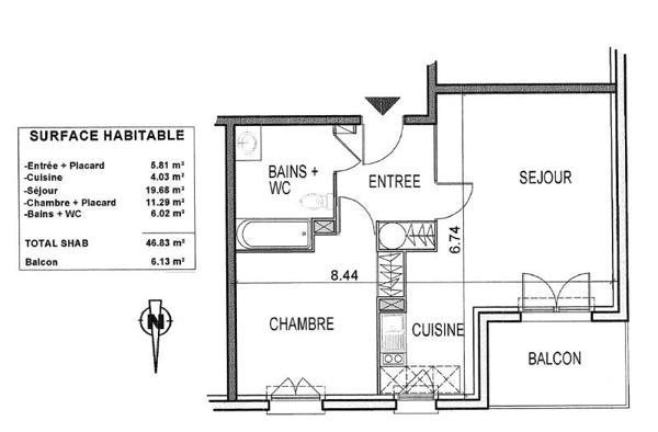 Location appartement Saint-Dizier (52100) 2 pièces 46.83m²