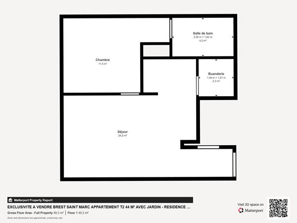 Vente appartement à Brest, 2 pièces 44.5m²