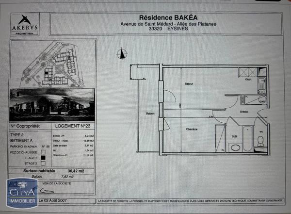 Appartement à louer 2 pièces 36.42m²