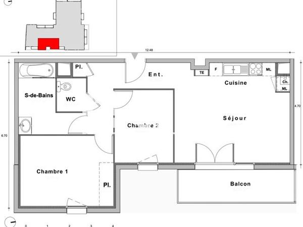 Location Appartement 3 pièces 63.19 m² - 102 RUE LEON MALETRA Le Petit-quevilly 76140