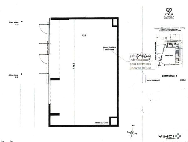 A louer, Local commercial de 85 m², Square Benes, Saint Laurent du Var 06700, Alpes-Maritimes