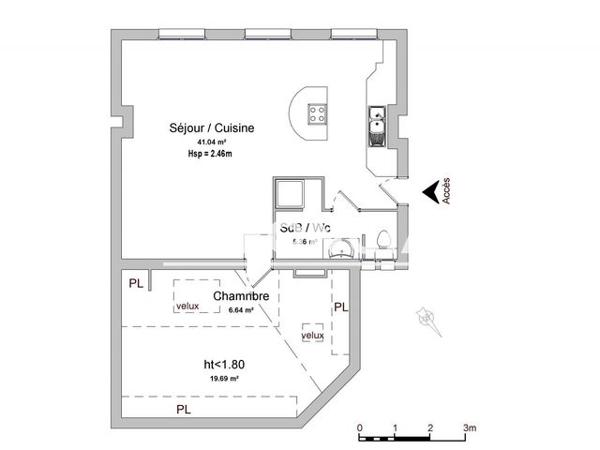 Location Appartement 2 pièces 54 m² - 15 RUE FRANCOIS ALBERT Saint Etienne 42000