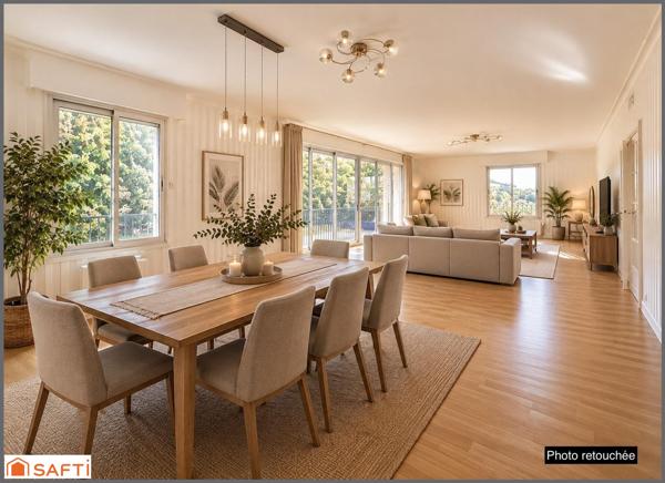 147 m2 avec vue Loire, balcons et garage.
