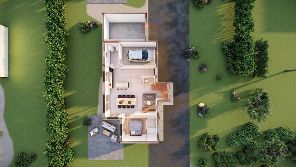 Maison de ville de 119m2 avec 4 chambres sur 300m2 de terrain.