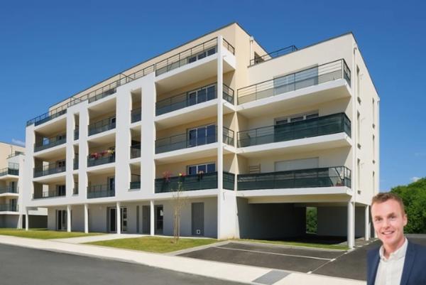 QUIMPER (29) Appartement de type 2 de 45.88 m² habitable - Balcon - 2 places de parking dont une en sous-sol.