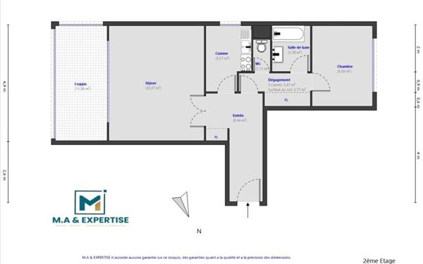Appartement à vendre    2 pièces • 50,77 m2 Le Cannet
