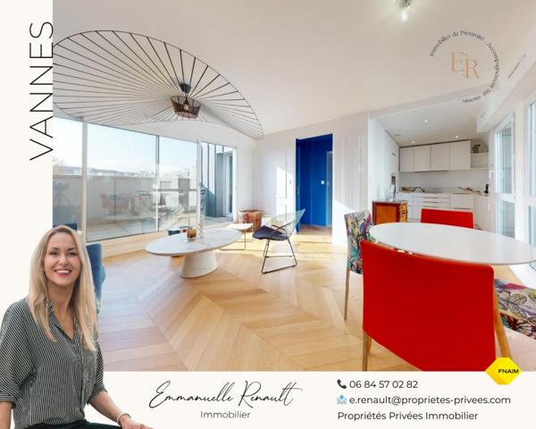 Appartement T5 d'exception de 102 M² avec garage, parking, 2 caves et balcon. VANNES CENTRE