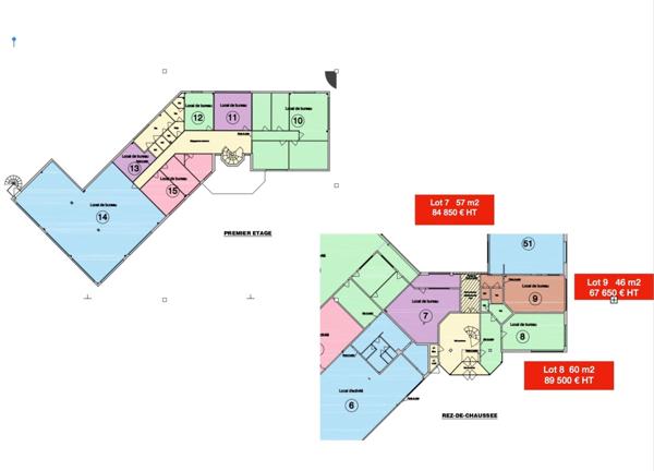 Bureaux de 60 m2 dans ensemble immobilier
