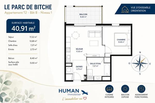 Appartement 173 000 € Castets 2 p 41 m² DPE A