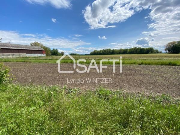 Hors lotissement : Beau terrain de 10 ares au calme et face aux champs.