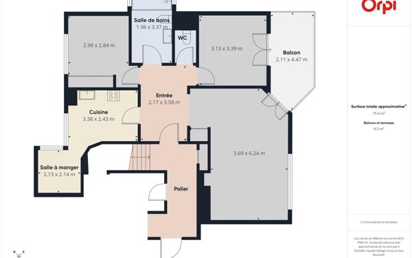 Appartement à louer    3 pièces • 77,63 m2 Illkirch-Graffenstaden