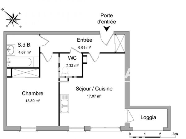 Location Appartement 2 pièces 45.33 m² - RUE CLAUDE LORRAIN Roubaix 59100