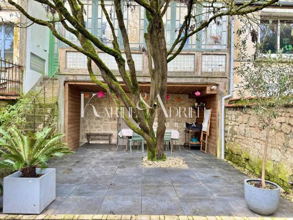 Maison de ville 3 chambres, bureau, véranda, cave et jardin