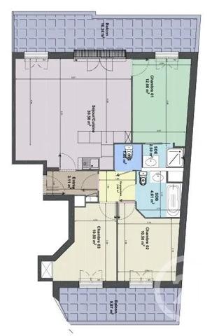 Appartement F2 à vendre  4 pièces - 78,50 m 2   THIAIS  - 94