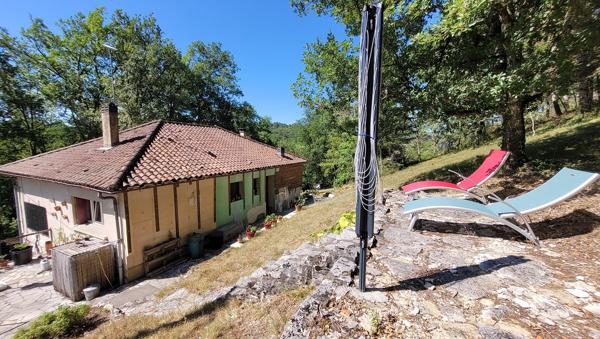 Entre Plazac et Rouffignac ! Maison au coeur de la forêt. 2 chambres. Possibilité 3 ch. Sous-sol. Terrain boisé: 12642 m2