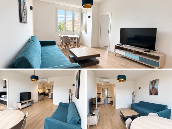 Magnifique T3 meublé de 50 m² avec 2 BALCONS – 5ème étage avec ascenseur – Résidence sécurisée – Marseille PRA