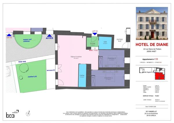 Vente Appartement 3 pièces 75 m2 à Anet