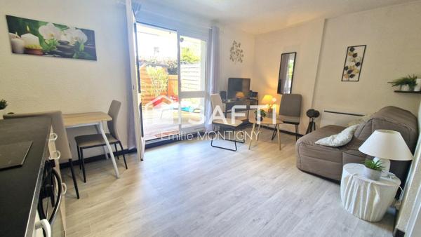 Appartement meublé -1 chambre - jardin terrassé - place de parking - piscine - tennis