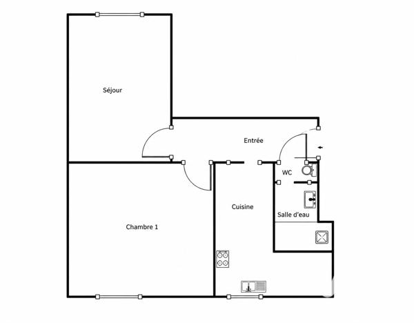 Appartement à vendre 2 pièces 45 m² Asnières-sur-Seine