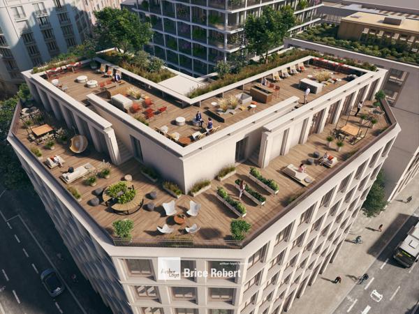 Bureaux neufs à louer à Lyon avec rooftop végétalisé quartier Part Dieu