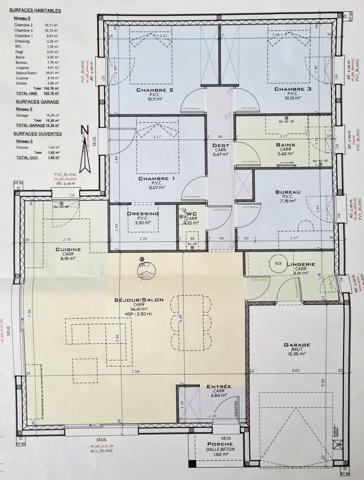 MAISON PLAIN-PIED 2017 103 m² - 3 chambres + 1 Bureau