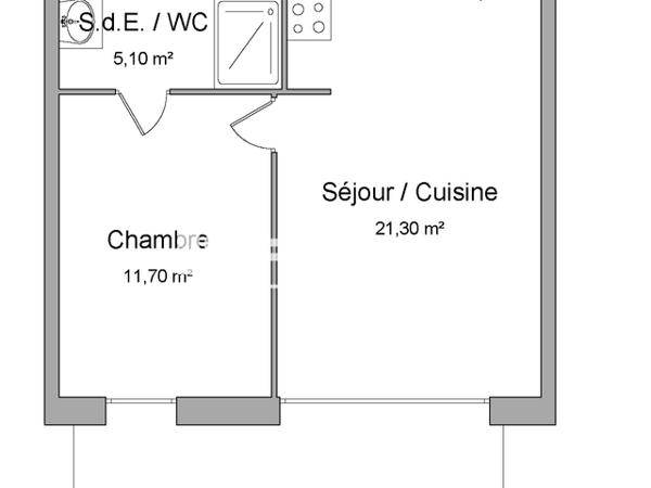 Location Appartement 2 pièces 38.1 m² - 6 RUE LUCIE BERGER Strasbourg 67200