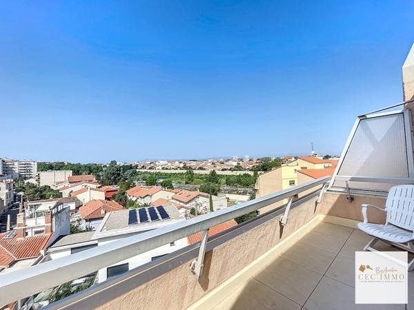 Appartement en rooftop avec terrasse , garage, cave et parking sur Perpignan Palais des Congrès