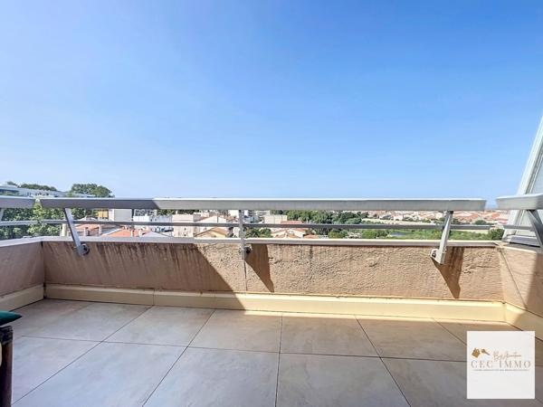 Appartement en rooftop avec terrasse , garage, cave et parking sur Perpignan Palais des Congrès