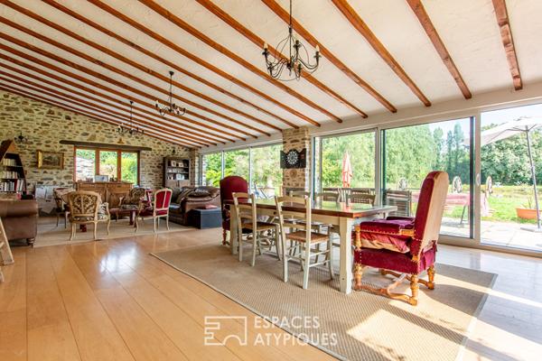 L’authentique longère et son étang