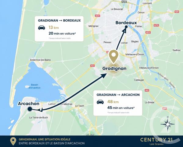 Appartement T2 à vendre  2 pièces - 52,23 m 2   GRADIGNAN  - 33