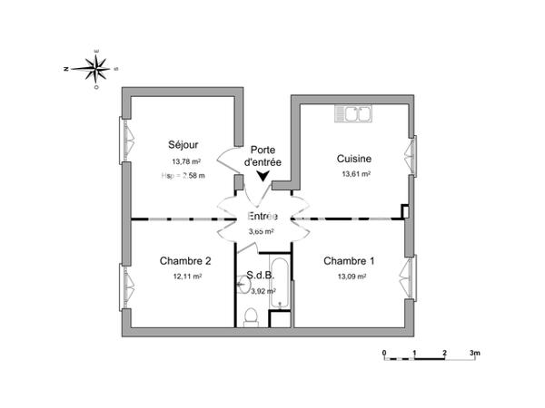 Location Appartement 3 pièces 60.16 m² - 6 RUE ARISTIDE BRIAND Laxou 54520