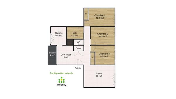Appartement
         4 pièces
        - 78 m² 165 000 € *