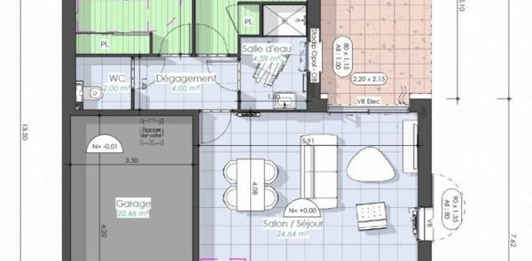 Maison 3 pièces de 74 m² à Tonnay-Charente (17430)