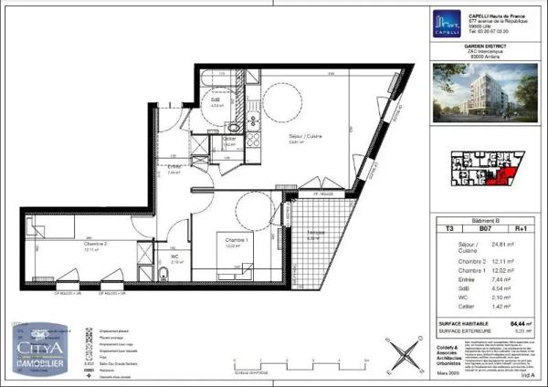 Appartement à louer 3 pièces 64.44m²