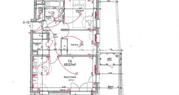 Location Appartement 3 pièces 65.57 m² - Gières 38610