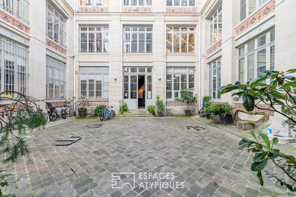 Bureaux au calme sur cour dans un bâtiment au style industriel