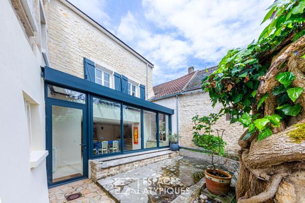 Coeur historique de Maule : Maison de caractère avec accès privé à la Mauldre