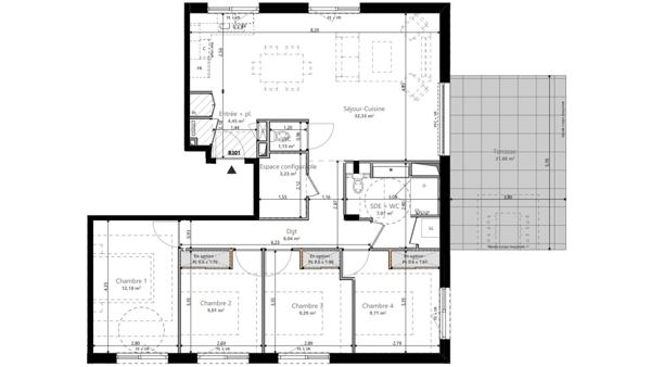 Appartement à vendre 5 pièces 96 m² Vaulx-en-Velin