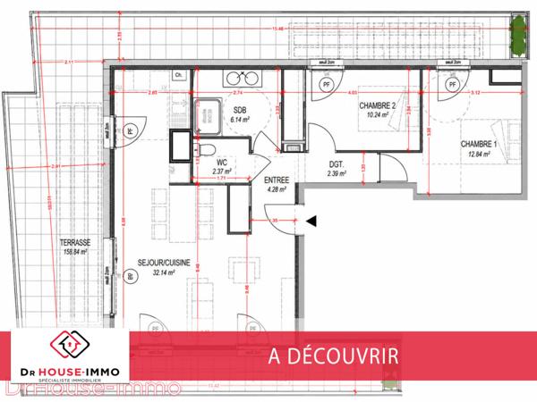 Appartement à vendre 3 pièces de 70 m²