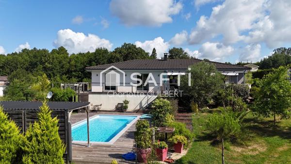 Maison de plain-pied avec 3 chambres et piscine