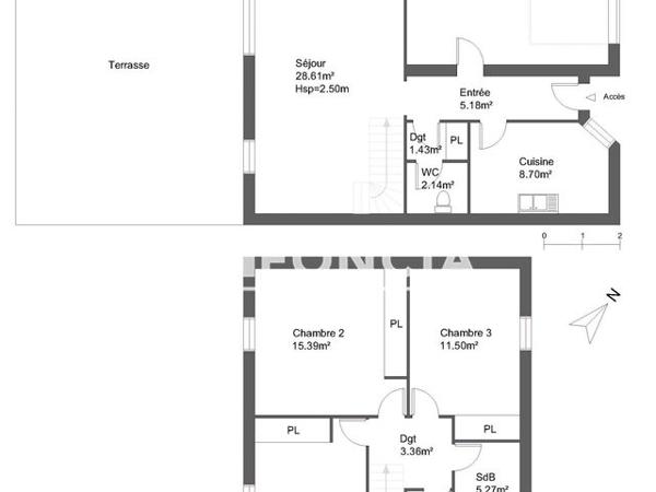Location Maison 4 pièces 94.7 m² - 7 IMPASSE DE LA FONTAINE Aubord 30620