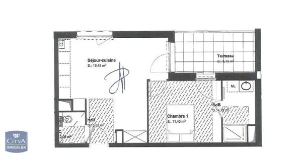 Appartement à louer 2 pièces 41m² Kembs (68680)