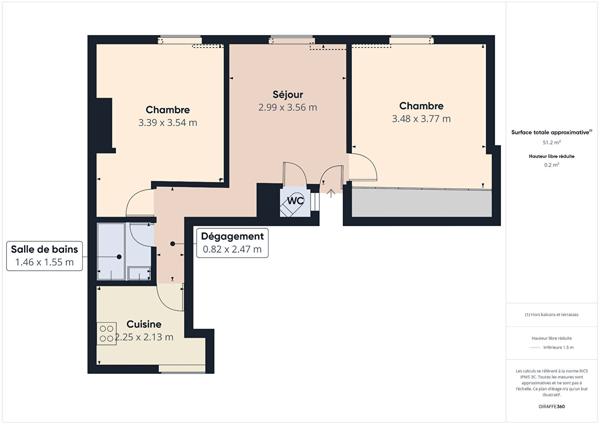 Appartement 3 pièces 49.99 m2