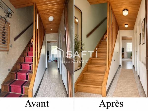 Beau potentiel !! 3 chambres / jardin /double garage