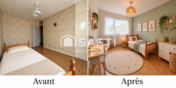 Beau potentiel !! 3 chambres / jardin /double garage