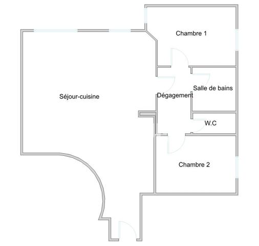 3 pièces rénové avec goût - 2 chambres - Lumineux et au calme