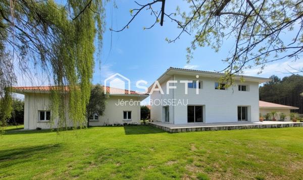 VILLA MODERNE DE 222M2 – AIR PARK DE BISCARROSSE- 336M2 DE HANGAR