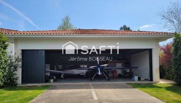 VILLA MODERNE DE 222M2 – AIR PARK DE BISCARROSSE- 336M2 DE HANGAR