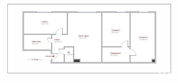 Appartement à vendre 3 pièces 53 m² Saint-Maurice