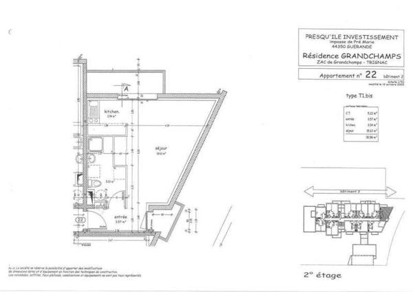 Appartement 2 pièces - 44570 Trignac